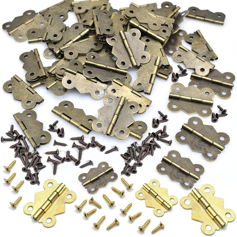 Furniture Hardware Replacement Parts - บานพับพร้อมสกรูแบบผีเสื้อ 10/20 ชิ้น ขนาด 17x20 มม.,