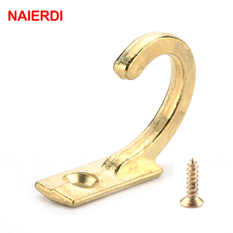 Furniture Hardware Tools - NAIERDI 10PCS ขนาดเล็กโบราณ Hooks แขวนผนังหัวเข็มขัดโค้งฮอร์นล็อค Clasp