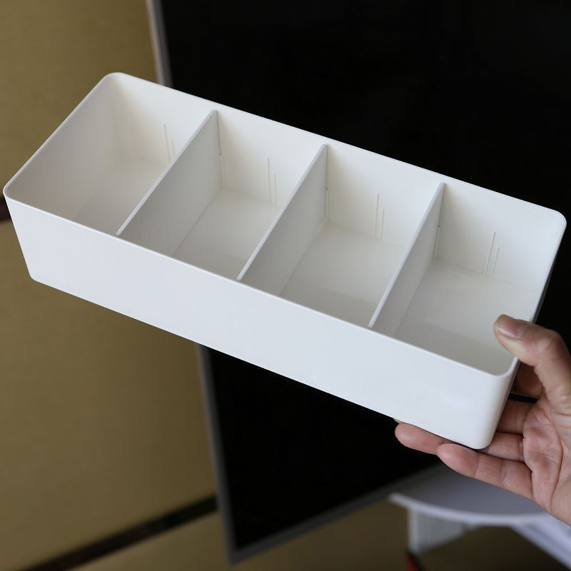 Drawer Organizer Peg - กล่องเก็บของแบบปรับได้แบ่งช่องใส่ของใช้เบ็ดเตล็ดกล่องเก็บของลิ้นชักพลาสติกกล่องจัดเก็บรวมกันฟรี