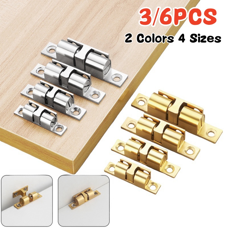 Furniture Hardware Tools - 3/6pcs ตู้ตู้เสื้อผ้าประตู Ball Catch,ทองเหลือง Double Roller