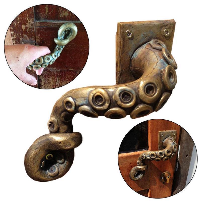 Furniture Hardware China - Vintage Octopus ลูกบิดประตูสัตว์สไตล์กลางแจ้ง Hook เฟอร์นิเจอร์ลิ้นชักบาร์ดึงฮาร์ดแวร์โบราณตู้ Shake