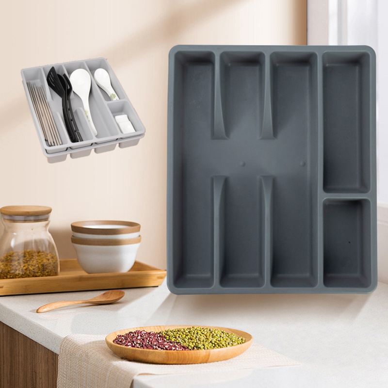 Drawer Organizer Peg - 1 PC ห้องครัวลิ้นชักช้อนส้อมผู้ถือเครื่องเงินภาชนะ Divider กล่องพลาสติก Flatware