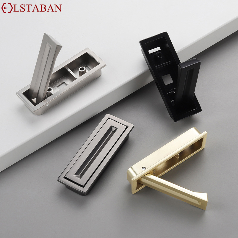 Japanese Furniture Hardware - มือจับตู้ทาทามิสไตล์ญี่ปุ่นโลหะผสมสังกะสีแบบฝังร่องมือจับประตูตู้เสื้อผ้าฮาร์ดแวร์ติดตั้งมองไม่เห็นดึงลิ้นชัก