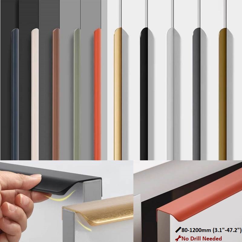 Furniture Hardware China - มือจับตู้อลูมิเนียมล่องหนขนาด 80 มม. - 1200 มม