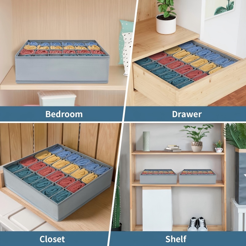 กล่องจัดเก็บแบบพับได้ 24 ช่อง, - Drawer Organizer Peg บทวิจารณ์และราคา