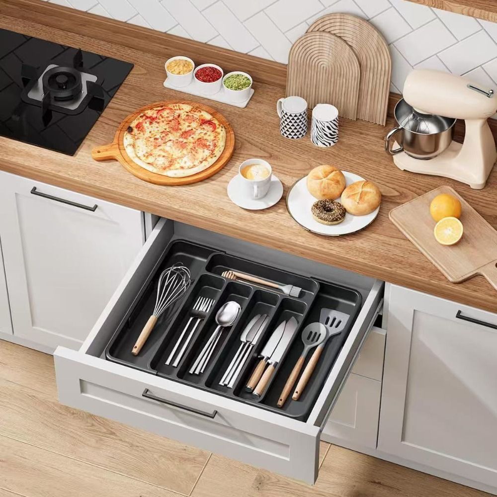 ที่จัดระเบียบช้อนส้อมแบบปรับได - Drawer Organizer Peg บทวิจารณ์และราคา