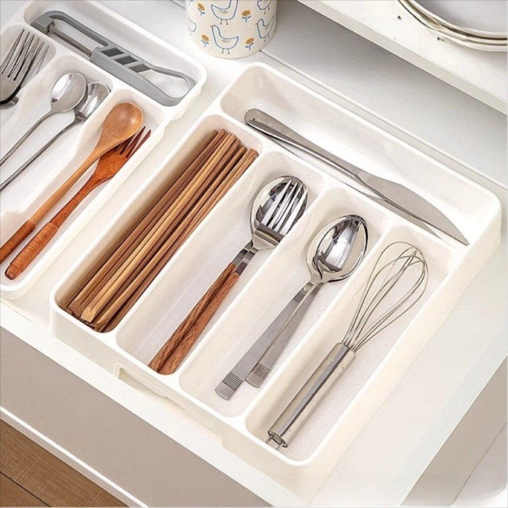 กล่องจัดระเบียบช้อนส้อมแบบ 4/5 - Drawer Organizer Peg บทวิจารณ์และราคา