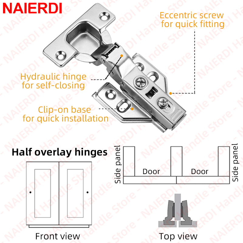 NAIERDI บานพับตู้แบบปิดนุ่มนวล - Furniture Hardware Replacement Parts บทวิจารณ์และราคา